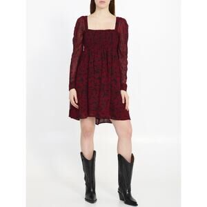 Ganni Red and Black Mini Dress